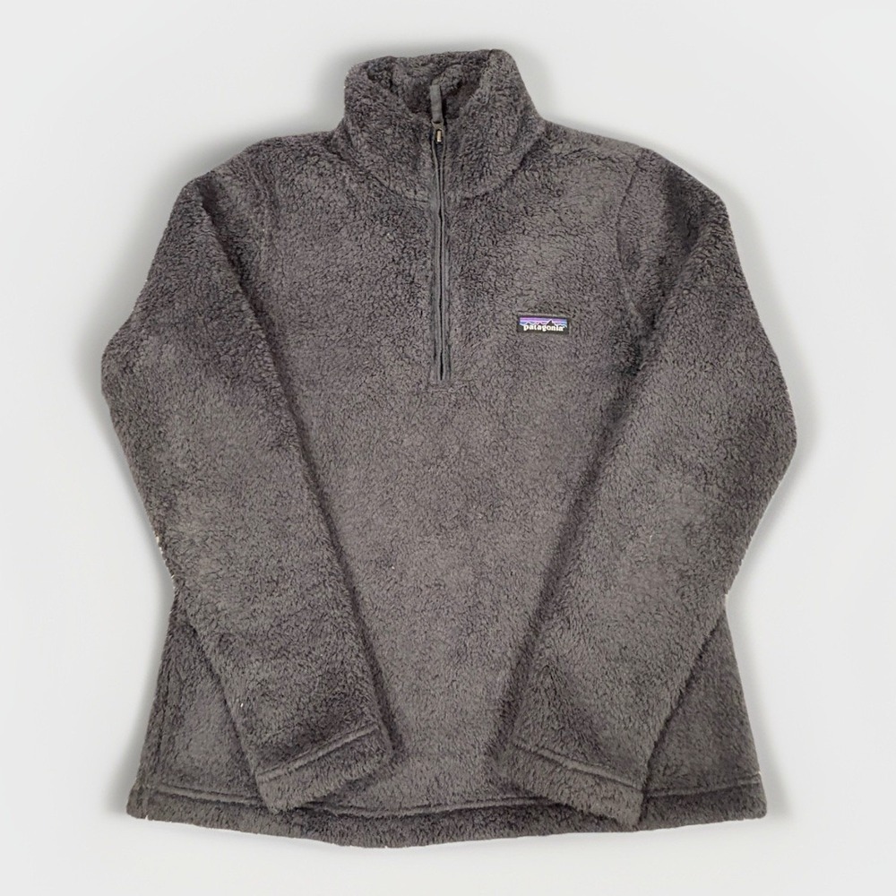 Patagonia Los Gatos 1/4 Zip Fleece Pullover Fuzzy Logo Women's Medium Blue/Gray